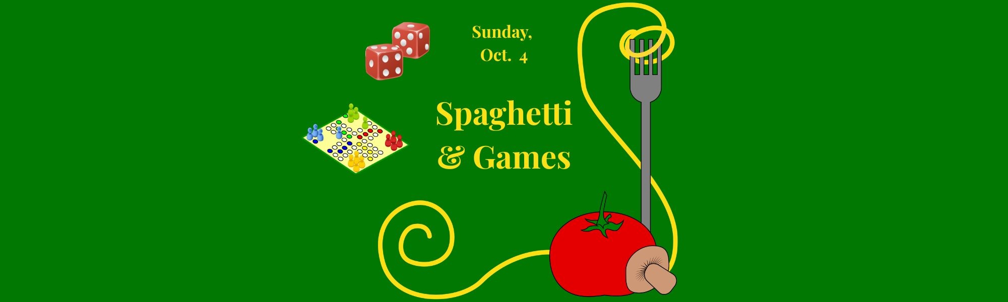 Spaghetti, dice, and board game