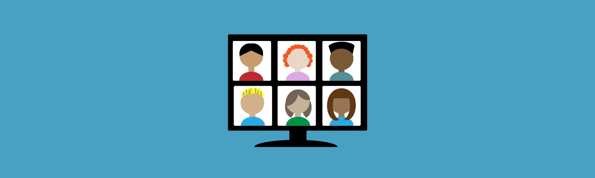 Faces on computer screen