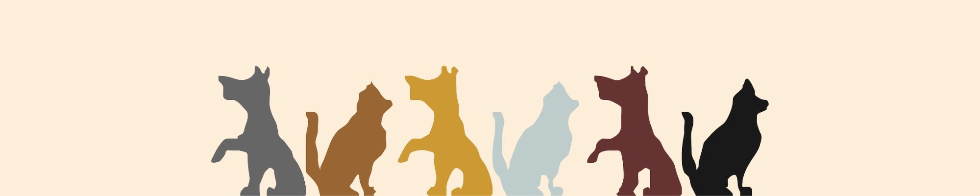 Silhouettes of cats and dogs