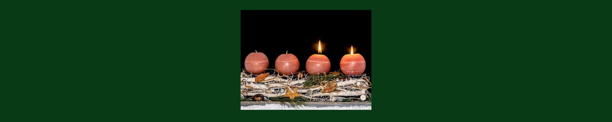Four candles with two lit
