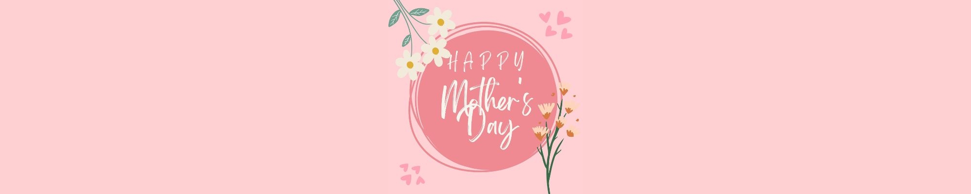 Words "Happy Mother's Day" with flowers