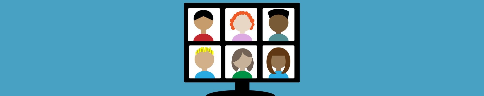 Faces on computer screen