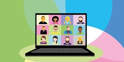 Computer Screen Showing Faces