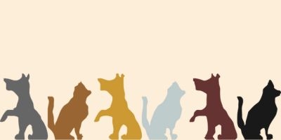 Silhouettes of cats and dogs