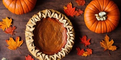 Pumpkin pie and pumpkins