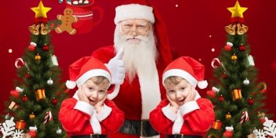 Santa and children