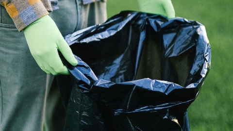 Person Holding Trash Bag