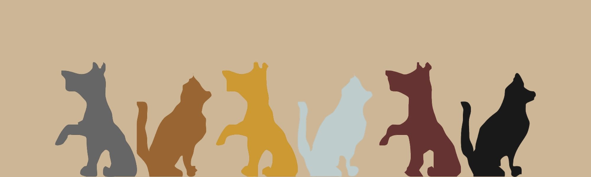 Silhouettes of cats and dogs